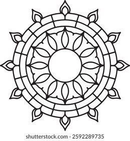 Outline mandala,simple mandala art. Mandala vector design. mandala design for coloring book, vector mandala design