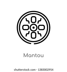outline mantou vector icon. isolated black simple line element illustration from food concept. editable vector stroke mantou icon on white background