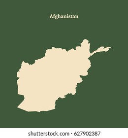 Outline Map Afghanistan Isolated Vector Illustration Stock Vector ...