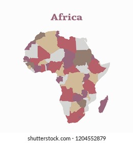 Outline map of Africa. Isolated vector illustration.