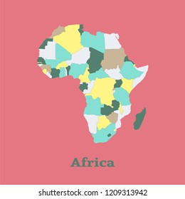 Outline map of Africa. Isolated vector illustration.