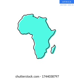 Outline Map of Africa Vector Design Template. Editable Stroke