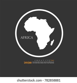 outline map of Africa. vector illustration.