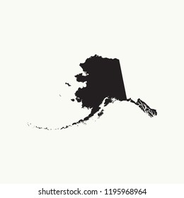 Outline map of Alaska. Isolated vector illustration.