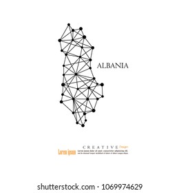outline map of  Albania. vector illustration.