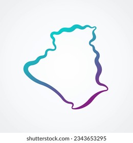Outline map of Algeria with blue-purple gradient.