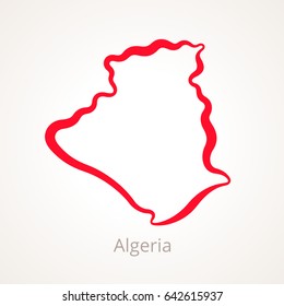 Outline map of Algeria marked with red line.