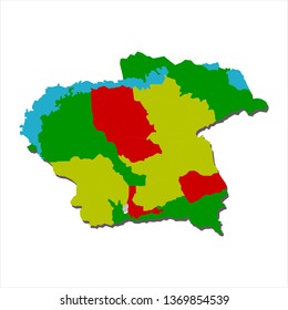 Outline map of "Almaty" region, Kazakhstan. Vector graphics.