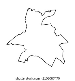 Outline map of Alytus, Lithuanian city. Vector map with contour.