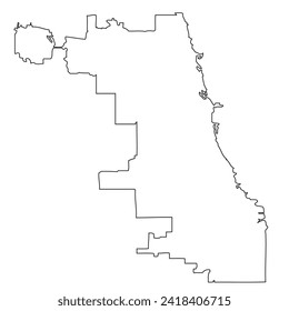 Outline of the map of the American city of Chicago, Illinois