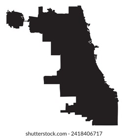 Outline of the map of the American city of Chicago, Illinois