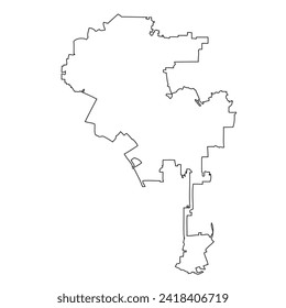 Outline of the map of the American city of Los Angeles, California