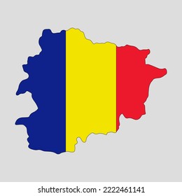 Outline map of Andorra country. Vector illustration