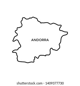 Outline Map of Andorra Vector Design Template. Editable Stroke