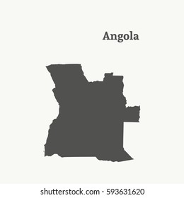 Outline map of Angola. Isolated vector illustration.