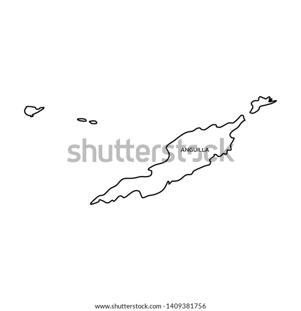 Outline Map Anguilla Vector Design Template Stock Vector Royalty Free