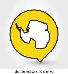 outline map of Antarctica, yellow icon concept