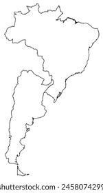 Outline of the map of Argentina, Brazil