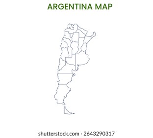 Outline map of Argentina. High detailed map of Argentina. South America.