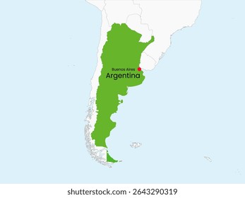 Outline map of Argentina. High detailed map of Argentina. South America.