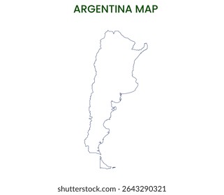 Mapa do contorno da Argentina. Mapa detalhado da Argentina. América do Sul.