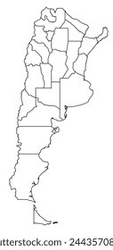 Outline of the map of Argentina with regions