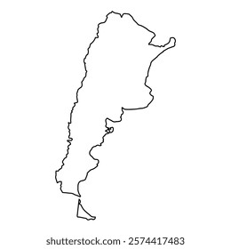 Outline Map of Argentina South American Country