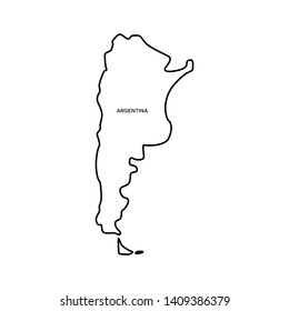 Outline Map of Argentina Vector Design Template. Editable Stroke