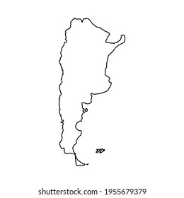 Outline Map Argentina White Background Vector Stock Vector (Royalty ...