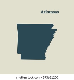 Outline map of Arkansas. Isolated vector illustration.