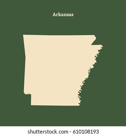 Outline Map Arkansas Isolated Vector Illustration Stock Vector (Royalty ...