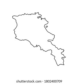 Skizze auf weißem armenischem Hintergrund. Vektorplan mit Umriss.