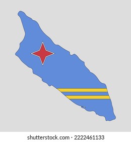 Übersicht über das Land Aruba. Vektorgrafik