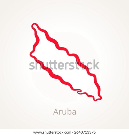 Outline map of Aruba marked with red line.