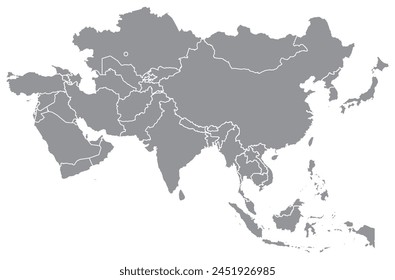 Esquema del mapa de Asia Continente