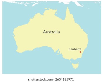 The outline of the map of Australia