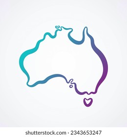 Outline map of Australia with blue-purple gradient.