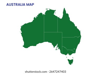 Outline map of Australia. High detailed map of Australia. Oceania