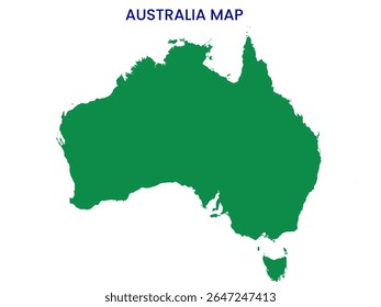 Outline map of Australia. High detailed map of Australia. Oceania