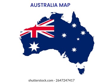 Outline map of Australia. High detailed map of Australia. Oceania