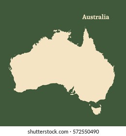 Outline map of Australia. Isolated vector illustration.