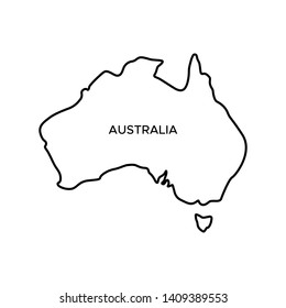 Outline Map of Australia Vector Design Template. Editable Stroke