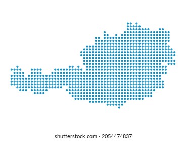 Outline map of Austria from dots