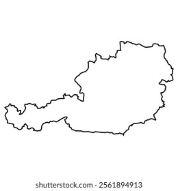 Outline Map of Austria European Country Austria Border