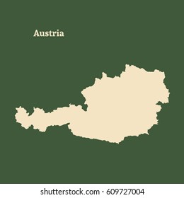 Outline map of Austria. Isolated vector illustration.