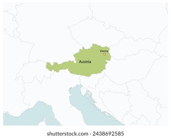 Outline of the map of Austria with regions