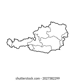 Outline Map Austria White Background Vector Stock Vector (Royalty Free ...