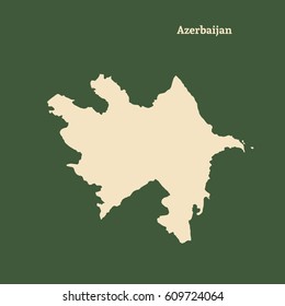 Outline map of Azerbaijan. Isolated vector illustration.