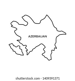 Outline Map of Azerbaijan Vector Design Template. Editable Stroke