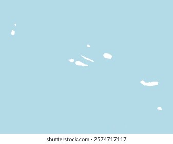 Outline map of Azores islands